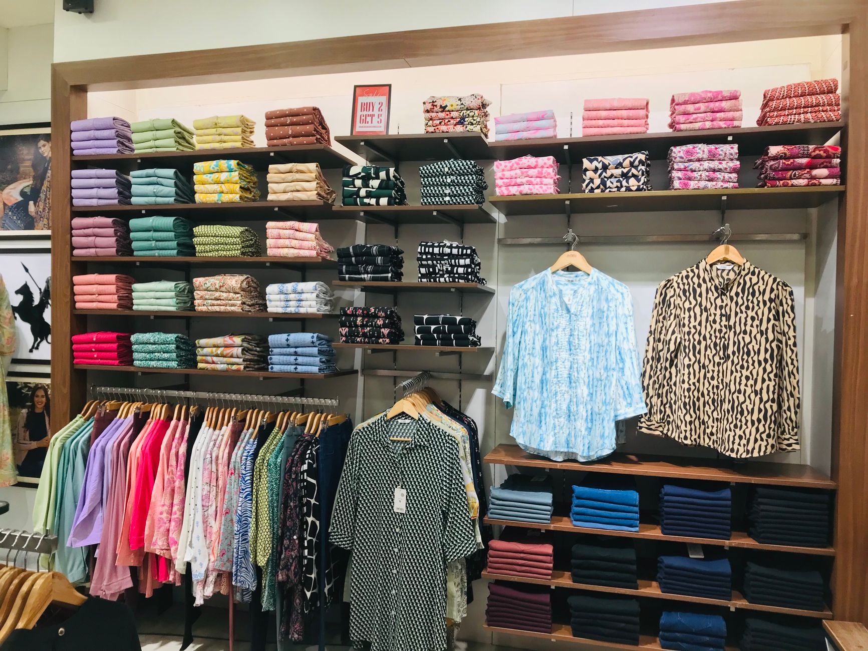 Clothing racks inside a boutique