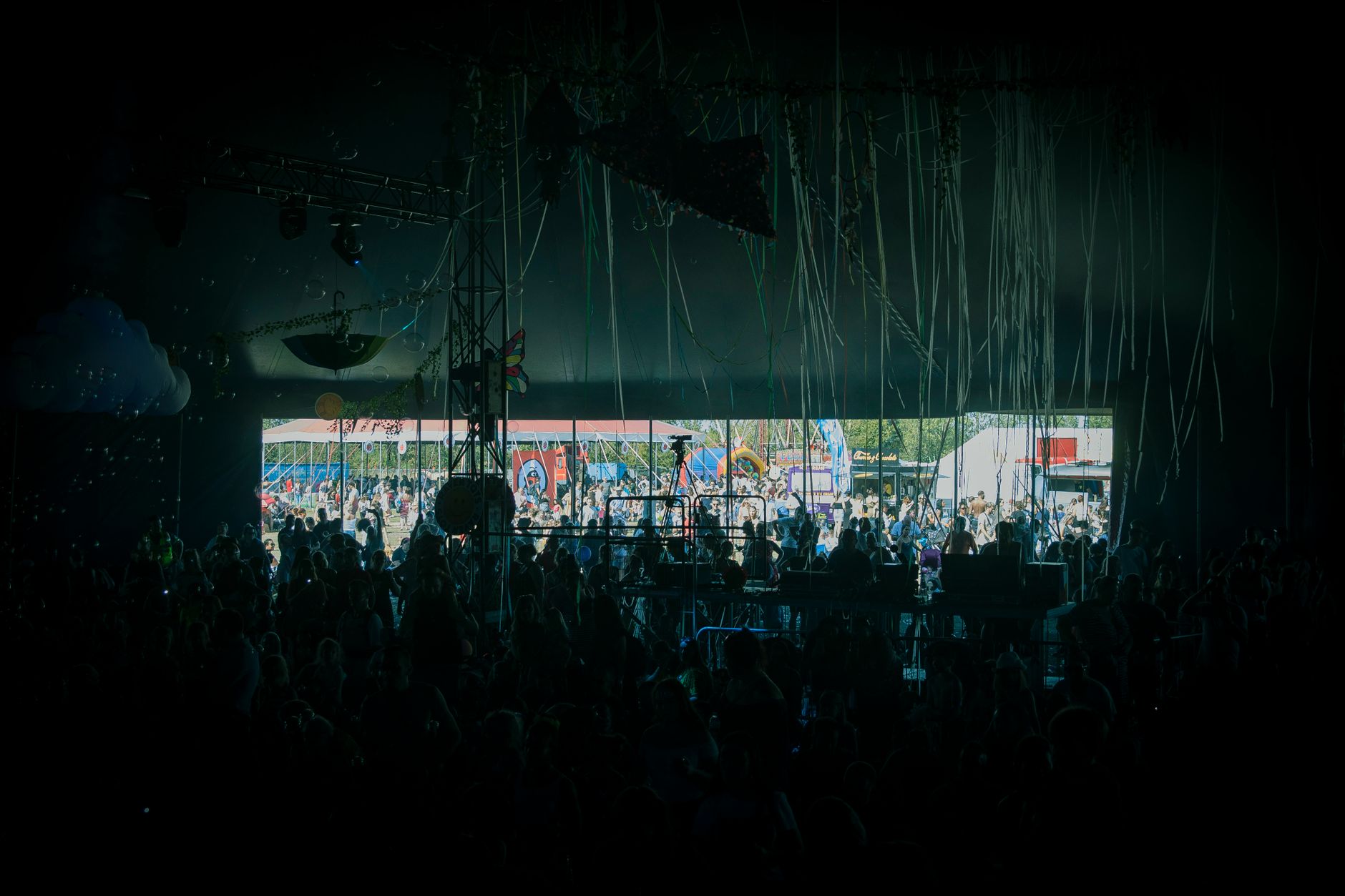 Crowd at an outdoor summer festival in Boulder