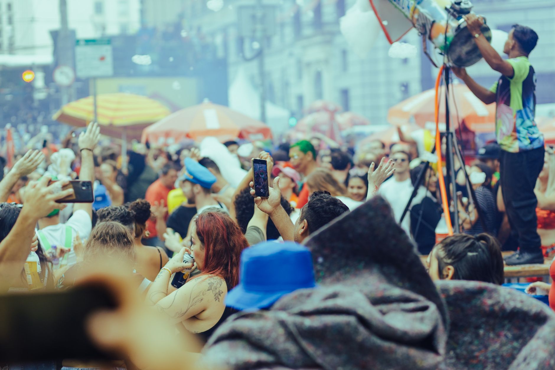 Crowd at a lively street festival