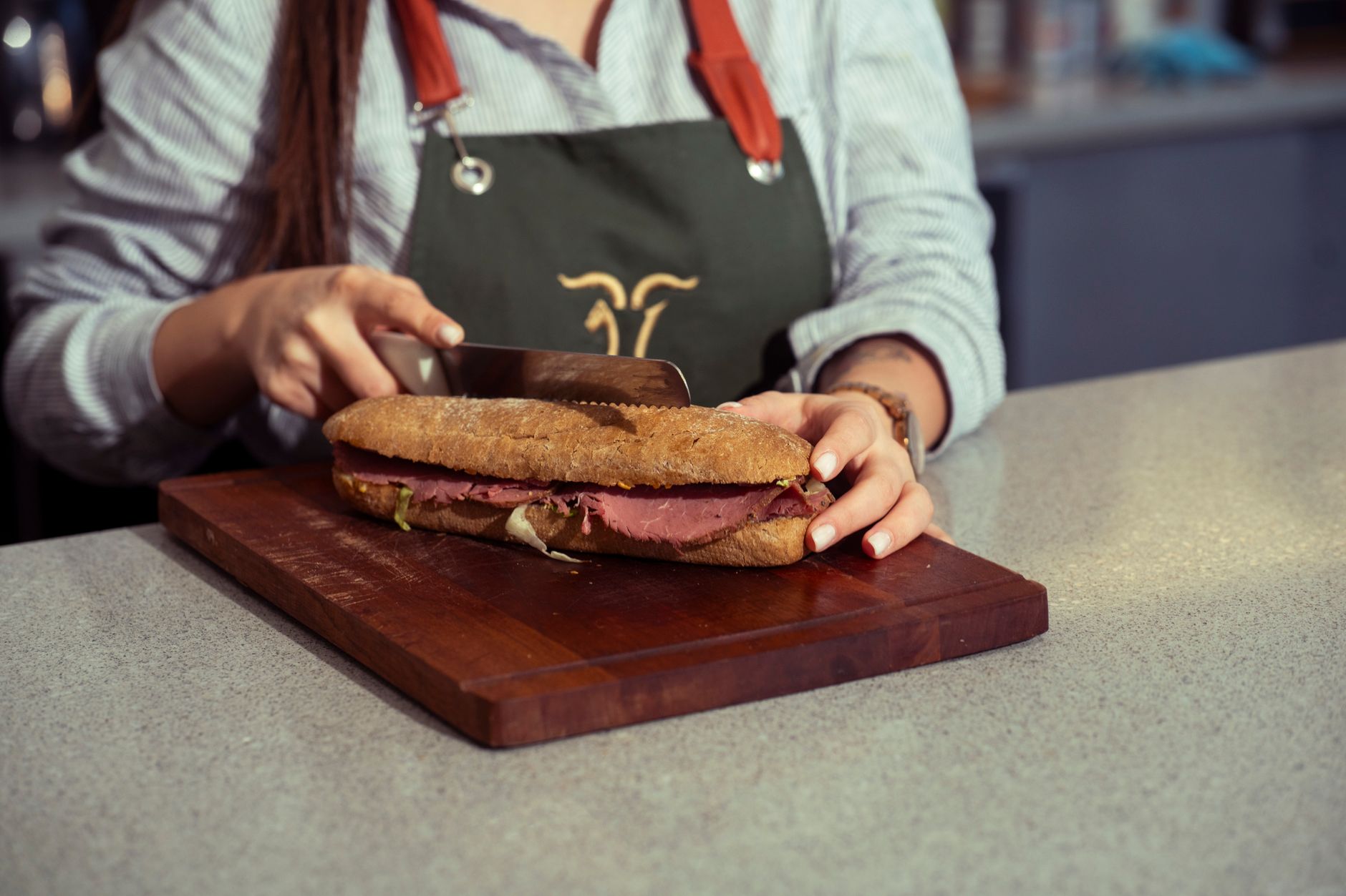 Sandwiches at a deli counter