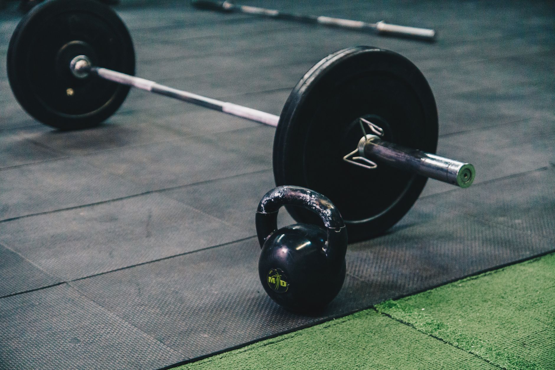 Weight training in a gym