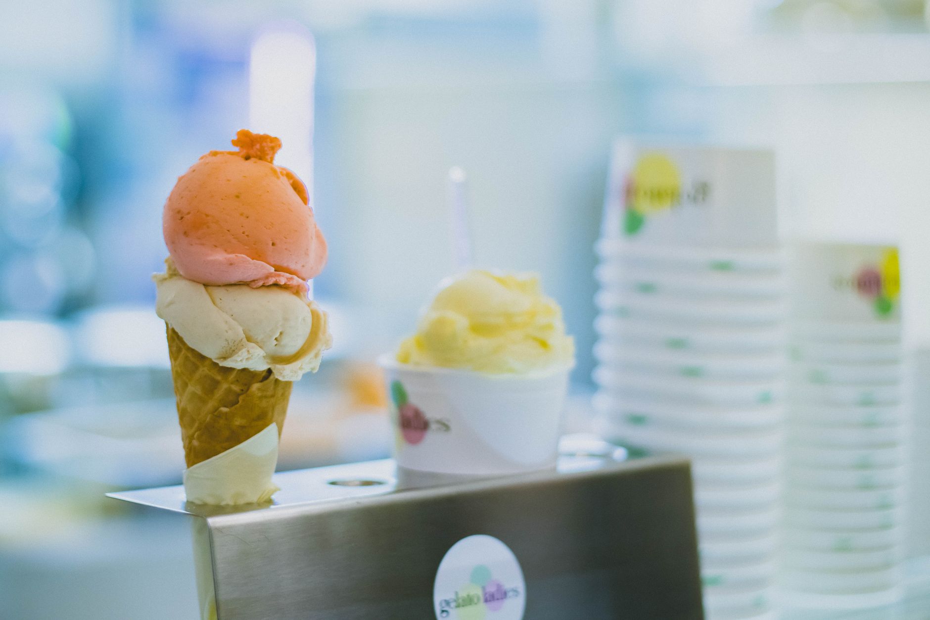 Ice cream cone from a scoop shop