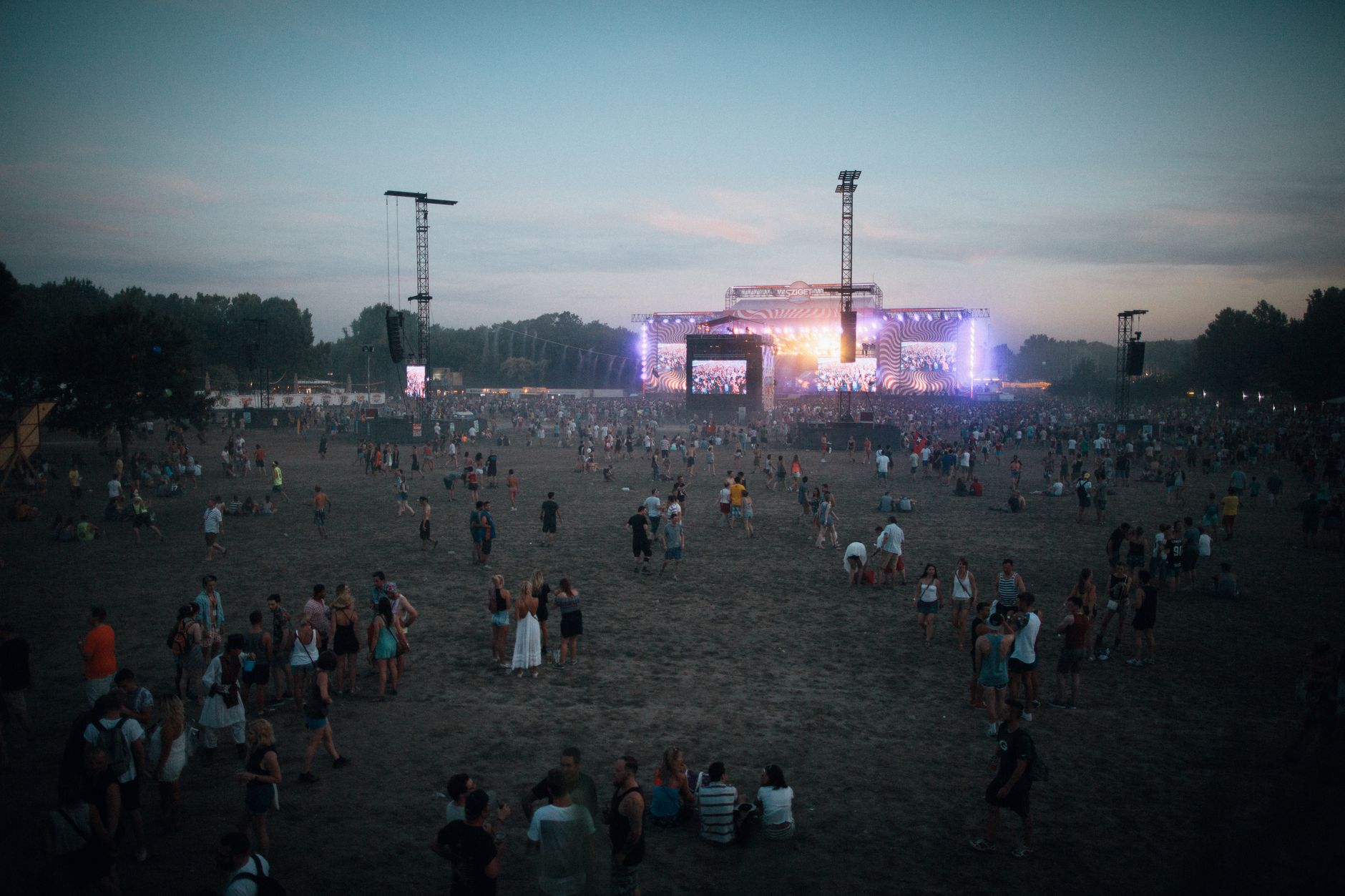 Crowd at an outdoor summer concert