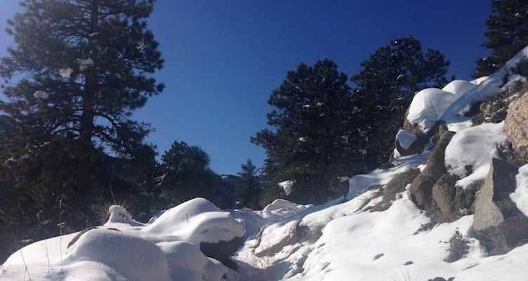 boulder hiking winter