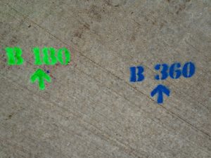 B-360 B-180 bike route arrows